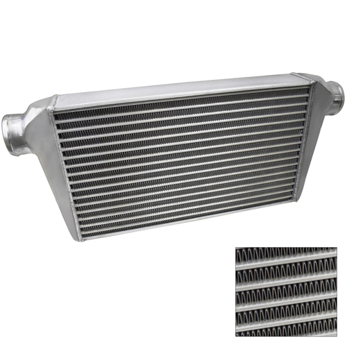 Proflow Intercooler Aluminium Universal Tube & Fin 500 x 300 x 76mm 3in. Outlets, Natural