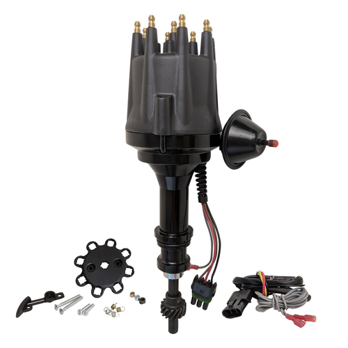 Proflow Distributor, Billet Black Ready-to-Run, Vacuum Advance, For Ford 351 Windsor