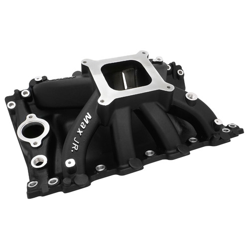 Proflow Intake Manifold, MaxJr, Single Plane, Square Bore, Aluminium, Black, For Holden, Commodore V8, VN Heads 253, 304, 308