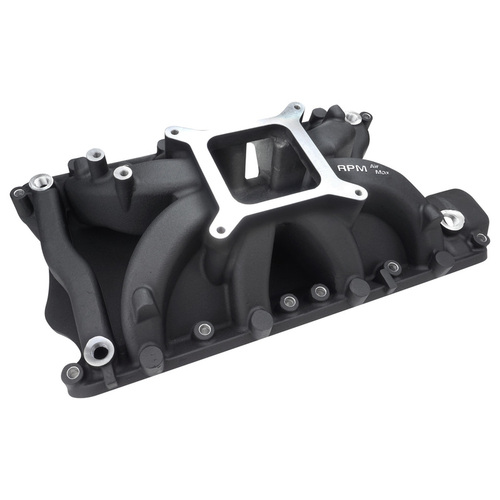 Proflow Intake Manifold, "Cosmetic Blemish" Max Jr, Single Plane, Aluminium, Black, Square Bore, SB For Ford, 351W