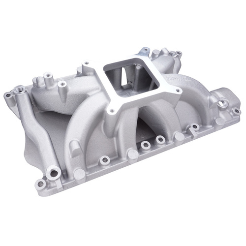 Proflow Intake Manifold, "Cosmetic Blemish" Max Jr, Single Plane, Aluminium, Natural, Square Bore, SB For Ford, 351W