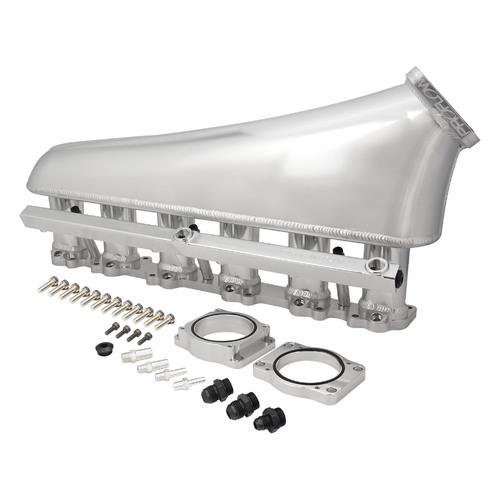 Proflow Intake Manifold Kit, Fabricated Aluminium, Polished, For Ford Barra BA-BF, FG XR6 Inlet Plenum, 90mm Throttle Body, Fuel Rail Kit