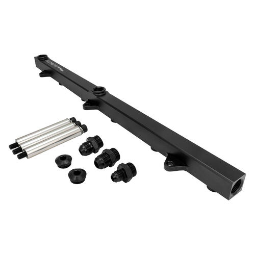 Proflow Intake Manifold Fuel Rail Kit V2, For Proflow Ford Falcon XR6 BA/BF/FG Barra Inlet Plenum, Aluminium, Black