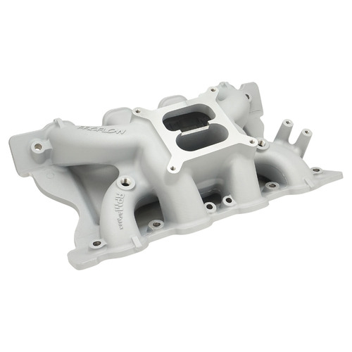 Proflow Intake Manifold, SB Ford 302, 351 Cleveland, Dual Plane, Aluminium, Square Bore, Silver, Each