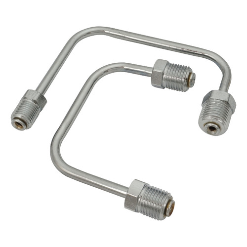 Proflow Brake Line Kit, Master Cylinder to Proportioning Valve, 1/2in. to 3/8in. - 7/16in. to 3/8in. Chrome, Pair