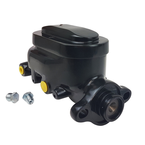 Proflow Master Cylinder, Universal GM, Raised Top Aluminium, Black, 1.125 in. Bore, Dual Bowl, Ports Both side, Each
