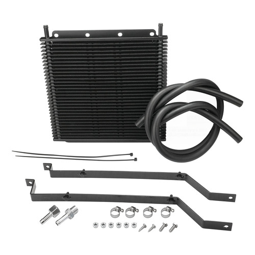 Proflow Transmission Oil Cooler Kit, For Holden Commodore VT S2 / VX V6 & V8, 280 x 255 x 19mm, 3/8'' Barb, Black Powdercoated