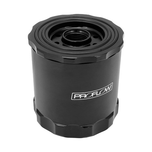 Proflow Reusable Oil Filter, Spin-On, 30 Micron, 3/4''-16 & 13/16''-16, Billet Aluminium, Black