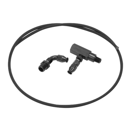 Proflow External Oil Feed Line Kit, Suit Ford 302-351 Cleveland,  External Oil Supply Modification, Black Stainless PTFE Braided Hose, Kit