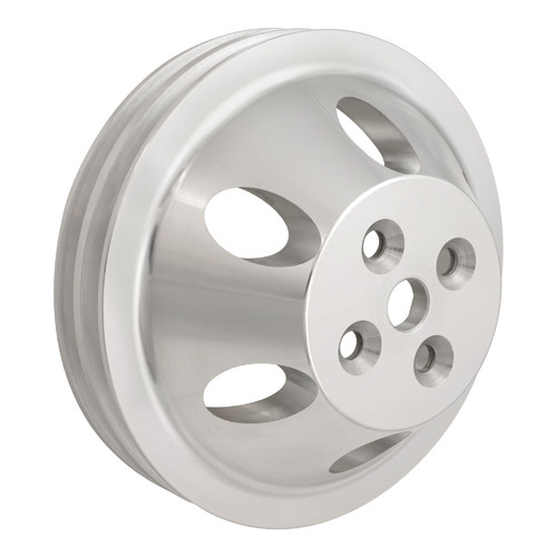 Proflow Pulley, V-Belt Water Pump SB Chev Short Water Pump 2-Groove, Polished Aluminium