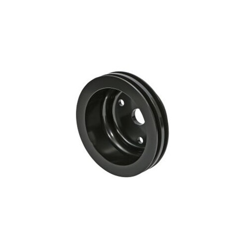 Proflow Pulley, V-Belt Crankshaft SB Chev Long Water Pump 2-Groove, Black Aluminium