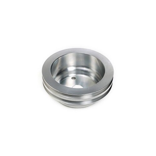 Proflow Pulley, V-Belt Crankshaft SB Chev Long Water Pump 2-Groove, Polished Aluminium