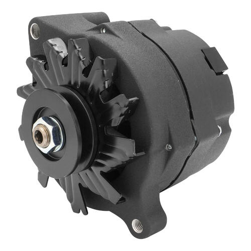 Proflow Alternator Power Spark, 100 Amp 1-Wire, Internal Regulator, Black Wrinkle, V-Belt, For Ford, Falcon, Each