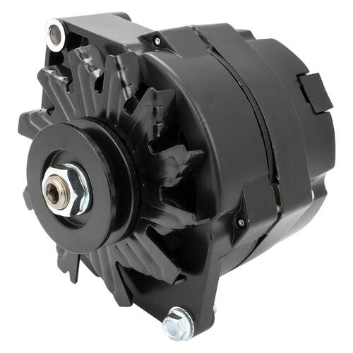 Proflow Alternator Power Spark, 100 Amp 1-Wire, Internal Regulator, Black Powder coat, V-Belt, Chev, For Holden, Commodore, Torana, Each