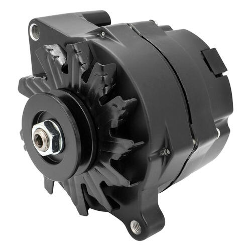 Proflow Alternator Power Spark, 140 Amp 1-Wire, Internal Regulator, Black Powder coat, V-Belt, For Ford, Falcon, Each