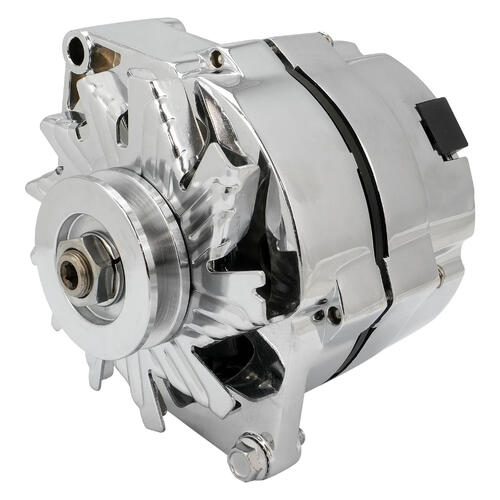 Proflow Alternator Power Spark, 140 Amp 1-Wire, Internal Regulator, Chrome, V-Belt, Chev, For Holden, Commodore, Torana