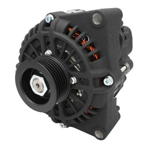 Proflow Alternator Power Spark, 140 Amp, For Holden Commodore LS VT, VX, VY, Internal Regulator, Black Wrinkle, Serpentine Pulley, Each