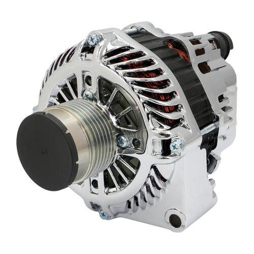 Proflow Alternator Power Spark, 140 Amp, For Holden Commodore LS VE/VF, Internal Regulator, Polished, Serpentine Pulley, Each