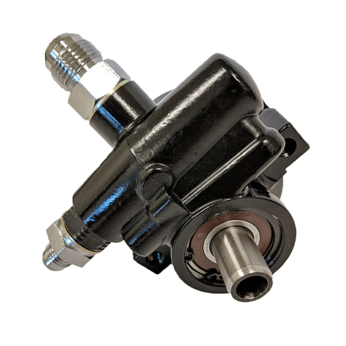 Proflow Power Steering Pump, GM Type 2, Aluminium Remote Reservoir, Black, suits V Belt Pulley Universal