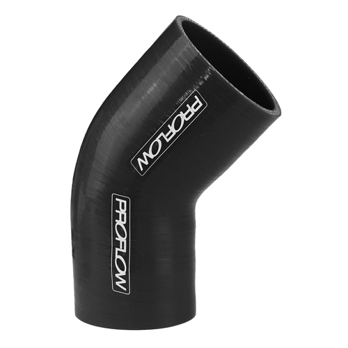 Proflow Hose Tubing Air intake, Silicone, Reducer, 2.00in. - 2.25in. 45 Degree Elbow, Black