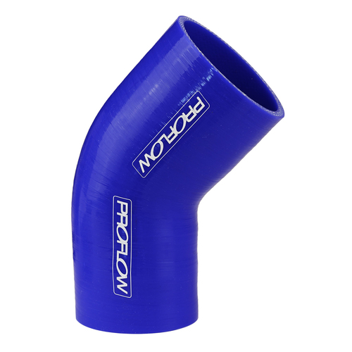 Proflow Hose Tubing Air intake, Silicone, Reducer, 2.25in. - 2.50in. 45 Degree Elbow, Blue