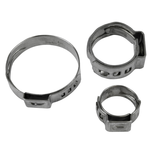 Proflow Crimp Hose Clamp, Stainless Steel 10-13mm Qty 10