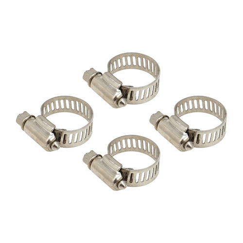 Proflow Hose Clamp Worm Drive, Stainless, 12mm Wide, 12mm-19mm Range, 4 Pack