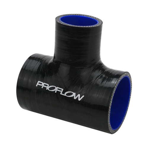Proflow Hose Tubing, Silicone, T-Hose, 2.00'' x 1.0" Side Leg, 102x45mm, Black