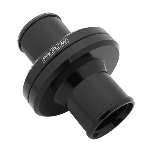 Proflow Inline Thermostat Housing, Suits 1.50'' Hose, w/AN16 ORB Ports, Billet, Black Anodised