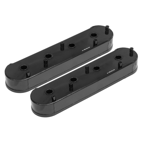 Proflow Valve Covers, LS Aluminium Fabricated, Black, Tall, For Chevrolet LS Logo, Pair