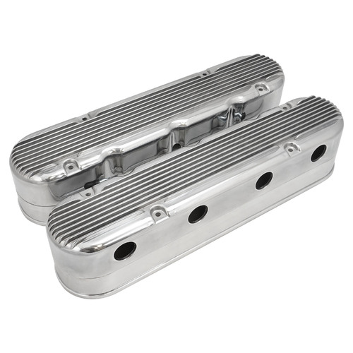 Proflow Valve Covers, LS For Chevrolet For Holden, Two-Piece, Cast Aluminium, Natural, 4.25 in. Tall, Baffle