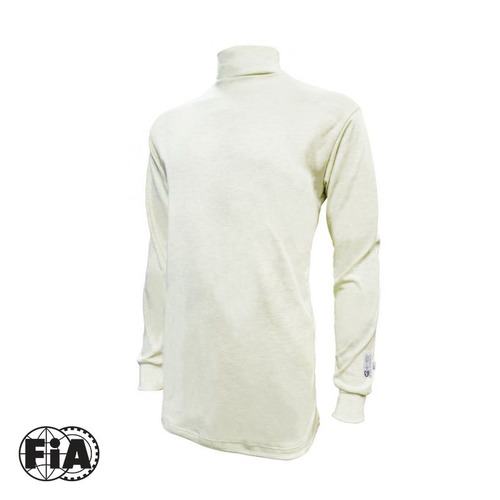 Proforce Fire Retardant Underwear Shirt, Full Length, Nomex, White, SFI 3.3/5, FIA 8856-2000, Men's Large, Each