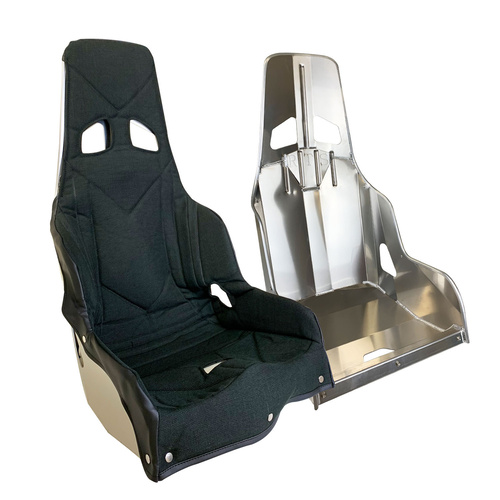Proforce Seat, Aluminium, 16 series Economy Drag with Vinyl Cover Black, Highback, 20 Degree Layback, 16in. Hip Width, Each