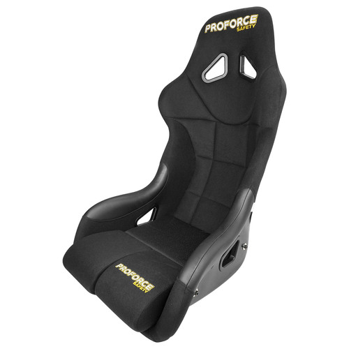 Proforce Racing Seat, FIA. Highback Bucket, Glass Fiber Reinforce Plastic Lightweight, Black Velour, Each