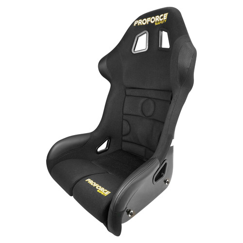 Proforce Racing Seat, FIA, Highback Bucket, Glass Fiber Reinforce Plastic, Black Velour, Each