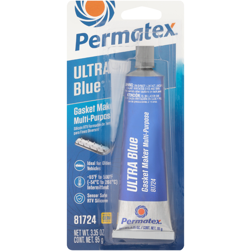PERMATEX Silicone RTV, Blue, Each