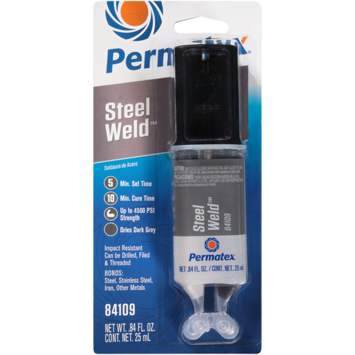 Permatex Epoxy, Steel Weld, Gray, 0.84 oz, Each