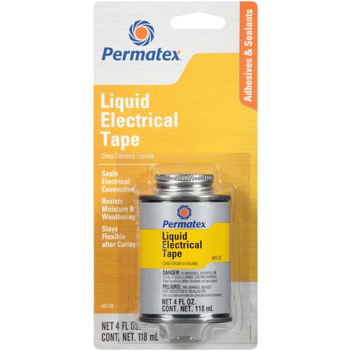 Permatex Liquid Tape, Electrical Insulating, Black, 4 fluid oz, Each