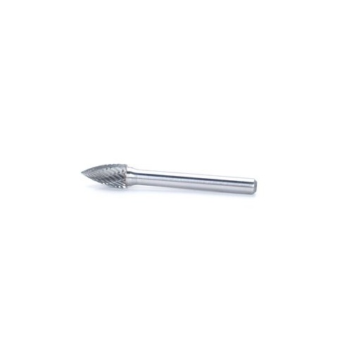 Powerhouse Carbide Burr, 2 in Shank Double Cut 1/2 in Flame, Each