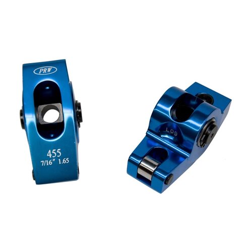 PRW Rocker Arms, Pro Series, Stud Mount, Full Roller, Aluminium, Blue Anodised, 1.65 Ratio, 7/16 in. Stud, For Holden V8 set of 16