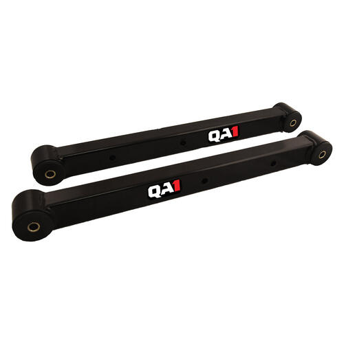 QA1 Trailing Arms, Boxed, Rear, Lower, 64-72 GM A Body, Steel, Black Powdercoated, Pair