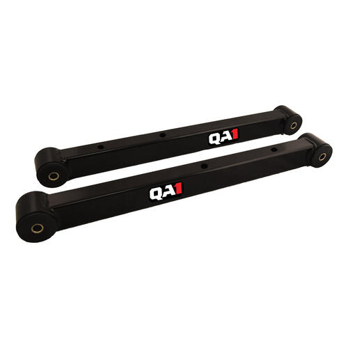 QA1 Trailing Arms, Boxed, Rear, Lower, 73-77 GM A-Body, Steel, Black Powdercoated, Pair