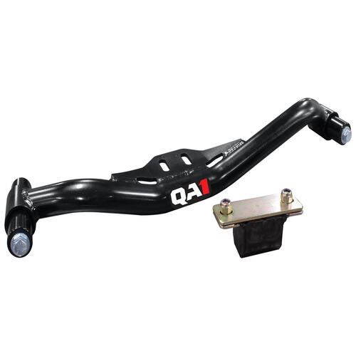 QA1 Transmission Crossmember, SBC or LS Engine Swap, Steel, Black Powdercoated, For Ford, Each