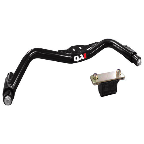 QA1 Transmission Crossmember, SBC or LS Engine Swap, Steel, Black Powdercoated, For Ford, Each