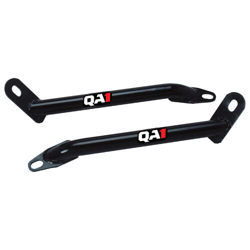 QA1 Trailing Arm Mount Braces, Tubular, Steel, Black Powdercoated, For Buick, For Chevrolet, For Oldsmobile, For Pontiac, Pair