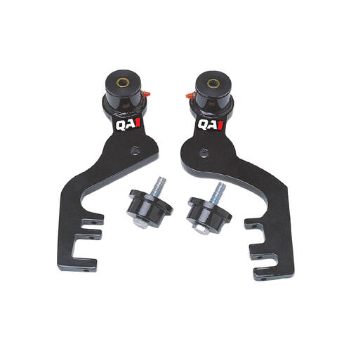 QA1 Traction Bars, Steel, Black Powdercoated, Black Polyurethane Snubbers, 64-72 GM A-Body 64-72 GM A-Body, Kit