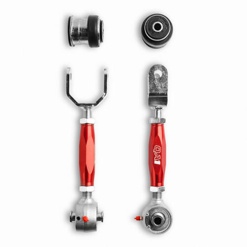 QA1 Trailing Arms, Upper Adjustable 79-04 Mustang, Aluminum/Steel, Red Anodized, For Ford, Each