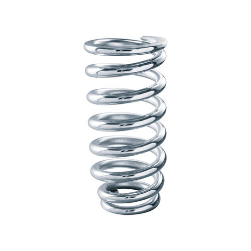 QA1 Coilover Spring, Chrome Silicone, 3.5 Dia., 8in. Length, 500 lbs/in. Rate, Chrome Plated 1st Coil Tapered, Each