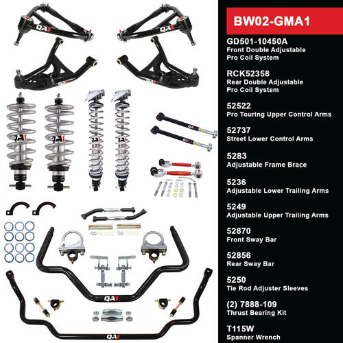 QA1 Level 2 Big Wheel Suspension Kit, 64-67 GM A Body