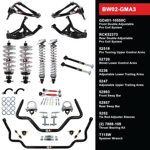 QA1 Level 2 Big Wheel Suspension Kit, 73-77 GM A Body